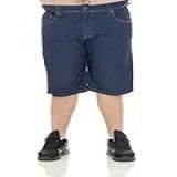 1 Bermuda Masculina Jeans Escuro Plus Size COD 6047VB Tamanho 56 Cor Azul Escuro