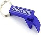  1 Blue Bud Light Blue Metal Bottle Opener Keychain