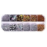 1 Caixa Lantejoulas Manicure Purpurina Pó De Unha Brilhos Da Arte Do Prego Lantejoulas Para Unhas Glitter Colorido Instantâneo Pó De Lantejoulas