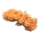 1 Caixa X 144 Mini Rosas Flores Rosinhas Artificiais Laranja