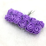 1 Caixa X 144 Mini Rosas Flores Rosinhas Artificiais Roxo
