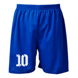 1 Calção Futebol Numerado 10 1 Par Meião Azul Tamanho 12