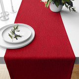 1 Caminho Trilho Mesa Impermeável Pvc Juta Vermelho 42x140