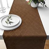 1 Caminho Trilho Mesa Impermeável PVC Kori Caramelo 42x140