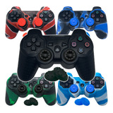 1 Capa Case Silicone Controle Ps3 2 Grips