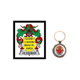 1 Chaveiro 1 Quadro A4 33x24 Brasão Família 20 000 Modelos