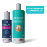 1 Cloresten Shampoo 500ml 1 Hidrapet Creme 100g Cães Gatos