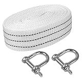 1 Conjunto Cinta De Reboque Do Veículo Cinta De Reboque Resistente Cintas De Reboque De Caminhão Cinta De Reboque Para Cinta De Reboque De Recuperação Carro Branco Metal Corda