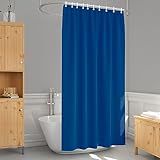 1 Cortina Box Banheiro PVC Grossa Antimofo Ilhós Az 140x230