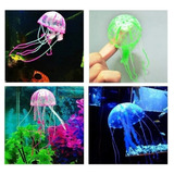 1 Enfeite De Aquário Água Viva Fluorescente Silicone Verde