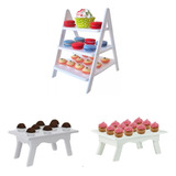 1 Escadinha Suporte Doces Lembrancinha E 2 Mesinha P Doces