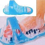 1 Escova Esfoliante Mágica Para Pés Escova Esfoliante De Pele Morta Para Uso No Chuveiro Chinelo Massageador De Pés Com Pedra Pomes E Ventosas Azul 