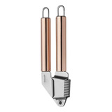 1 Espremedor De Alho Aço Inox Rose Gold Cobre Amassador Alho