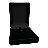 1 Estojo Caixinhas Linha Veludo Colar Cordão Médio E Brinco Cor Preto