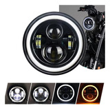 1 Farol Led Moto 7 Polegadas Angel Eye Drl Carro Motocicleta