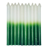 1 Kg De Velas Palito Bicolor Branca E Verde De 18cm Quilo