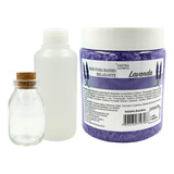 1 Kg Sal De Banho Lavanda Grosso 100ml Espuma 1 Vidro Medida
