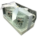 1 Kit Duplo Padrinhos Caneca De Porcelana C caixa