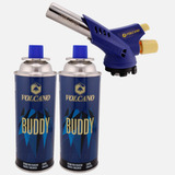 1 Maçarico Volcano M4 Culinário Profissional 2 Refil Buddy