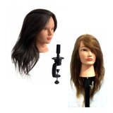 1 Manequim Cabeça De Boneca Treino Cabelo 100 Natural