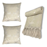 1 Manta Xale Jacquard Sofá 1 40 X 1 80 2 Capas Almofada Cor 138 Nude