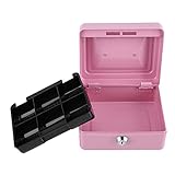 1 Mini Caixa De Segurança Portátil De Aço Pequeno Trancável Para Dinheiro E Dinheiro Rosa Rosa Tamanho Pequeno 