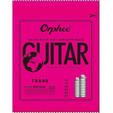1 Pacote De 6 Cordas Orphee Tx640 Para Guitarra Acústica Calibre 12