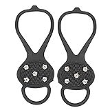 1 Par De Grampos De Escalada Na Neve 5 Dentes De Silicone Antiderrapante Para Sapatos De Exibição E Pontas Leves De Inverno Montanhismo Caminhada Pesca Capas