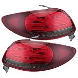 1 Par De Luzes Traseiras De LED Vermelhas- Compatíveis Com Peugeot 206 206CC 2004-2008- Luzes Traseiras Com Seta De LED Dinâmica- Freio De Ré- Luz De Neblina