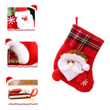 1 Pç Bota De Natal 16x12cm 3d Meia Boneco Enfeites Guirlanda