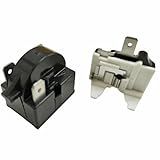 1 Peça QP 02 4 7 PTC Relé De Partida De Geladeira 1 Pino Refrigerador Compressor De Acionador De Partida 4 7 Ohm Com 1 Peça Protetor De Sobrecarga De Geladeira 1 2HP Compressor Compatível Com Mini