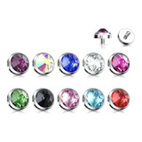  1 Peça Topo Piercing Microdermal Titânio Cristal 7mm