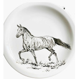 1 Prato 26cm Pintado A Mão Cavalo Égua E Decorativo Uso