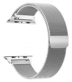 1 Pulseira Loop Milanese Aço Compatível Com Apple Watch Prata 38 40 41mm 