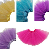 1 Saia Brilho Tule Tutu Infantil Crianças 30 Cm Festa