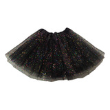 1 Saia Tule Tutu Infantil Crianças Glitter Brilho 30 Cm