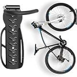 1 Suporte Para Bicicleta Parede - Gancho Premium De Aço Resistente Com Revestimento Antiderrapante - Suporte Bike Parede Com Instalação Fácil E Apoio De Pneus -Preto - Pacote Com 1 Unidade-