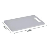 1 Tábuas Para Corte De Carne De Plástico Cozinha Dim 37 X 23 Cor Branco Liso