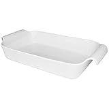 1 Travessa Retangular Funda Oxford Cookware Refratárias Branco 45X24 5X8 5Cm