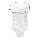 1 Tulipa Manga Lapidada Vidro Cristal 17cm Lustres Luminária