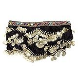 1 Unidade Cinto De Dança Do Ventre Hip Scarf Saias De Moeda De Dança Do Ventre Saia De Performance De Dança Saia Boho Barriga De Cigana Roupa De Rave Vestido Construídas Em Mulher
