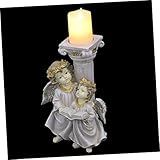 1 Unidade Enfeite Castiçal Anjo Estátua De Resina Porta Velas De Férias Lâmpadas De Velas Led Estatuetas De Oração Velas Decorativas Sem Fumaça Acessórios Para Festa Natal