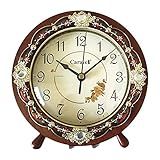 1 Unidade Relógio De Quartzo Relógio De Parede Relógio De Mesa Antigo Relógio De Algarismos Arábicos Flor Despertador Relógio Decorativo Criado Mudo Madeira Estátua Viagem Acordar