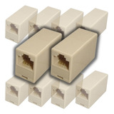 10 Adaptador Conector Emenda Rj45 Femea X Femea Cabo Rede