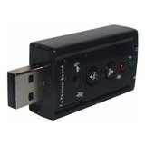 10 Adaptador Placa De Som Usb 7.1 Entrada P2 Fone Microfone