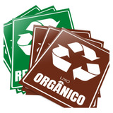 10 Adesivos Reciclável+ Orgânico P/ Lixeiras Coleta Seletiva