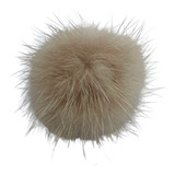 10 Aplique Pompom Pelúcia Felpudo Para Colagem 30mm - Bege