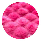 10 Aplique Pompom Pelúcia Felpudo Para Colagem 30mm - Pink