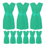 10 Avental Descartavel Verde Tnt Sem Manga 30gr Paciente