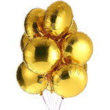 10 Balão Dourado Metalizado Redondo 45cm